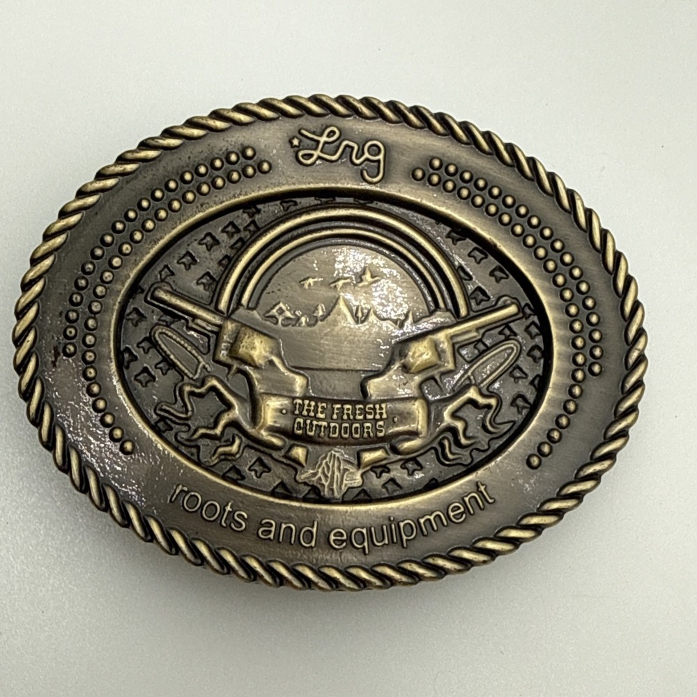Vintage LRG Lifted Research Group Tree Logo Gold Tone Belt Buckle